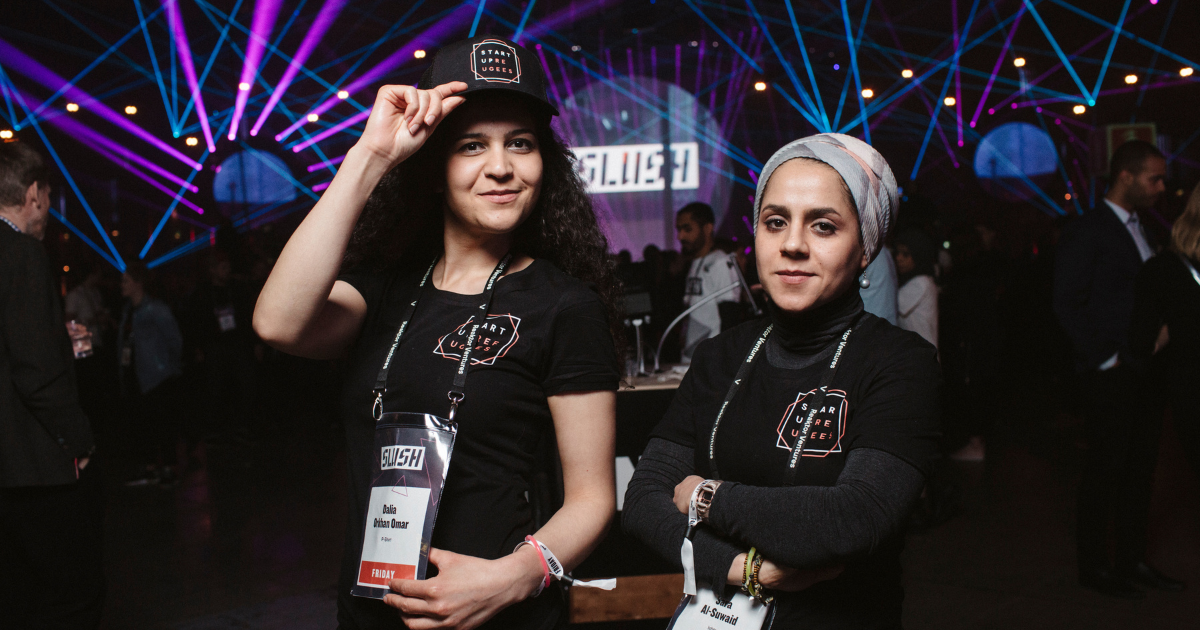 Two entrepreneurs at Slush.